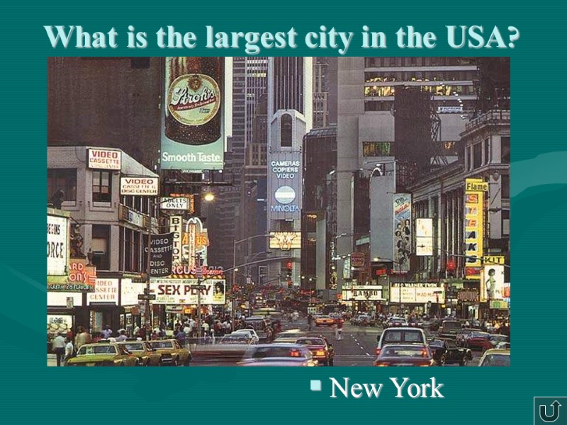 What is the largest city in the USA?  New York